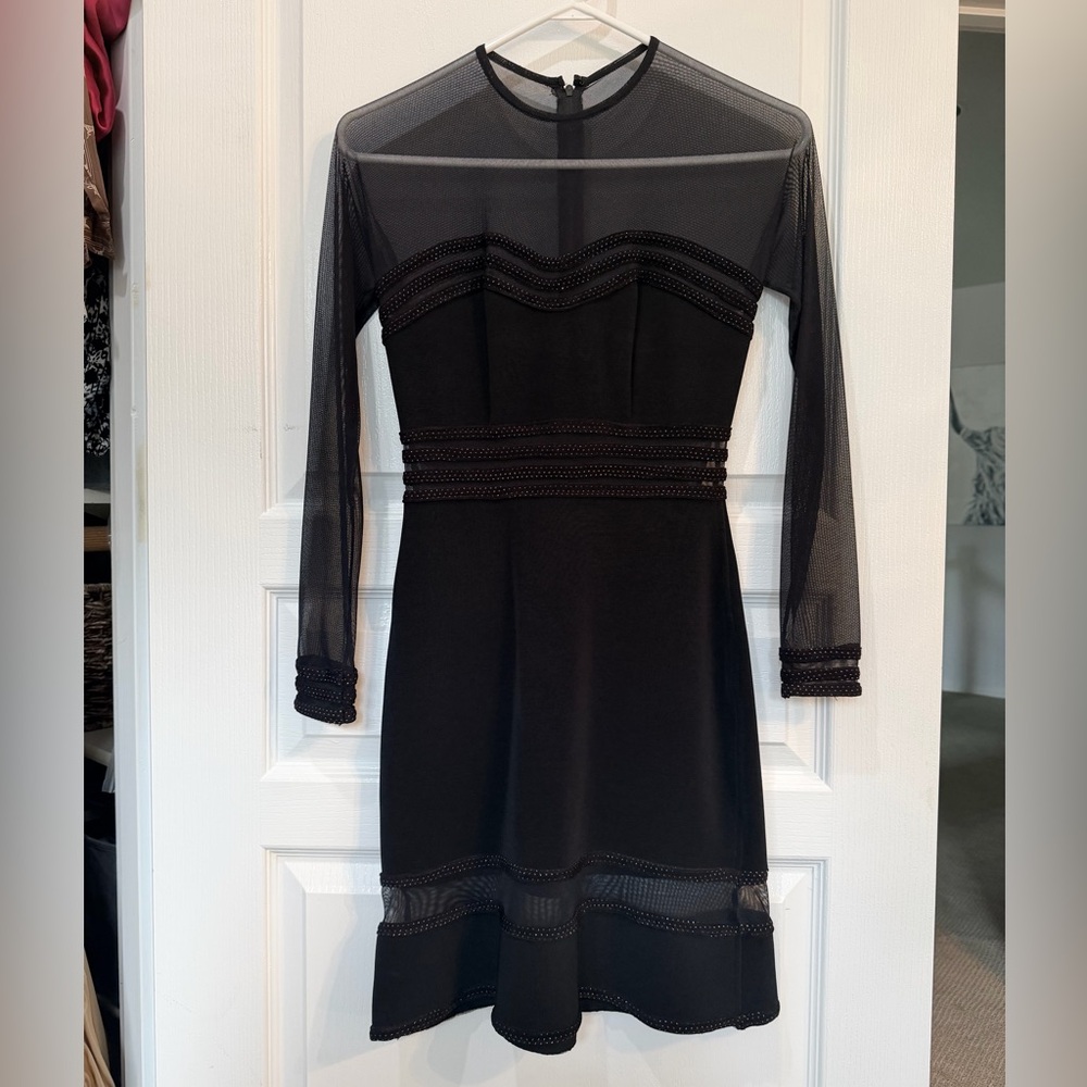 Vintage Cache’ Black Dress with Sheer Fabric size XS